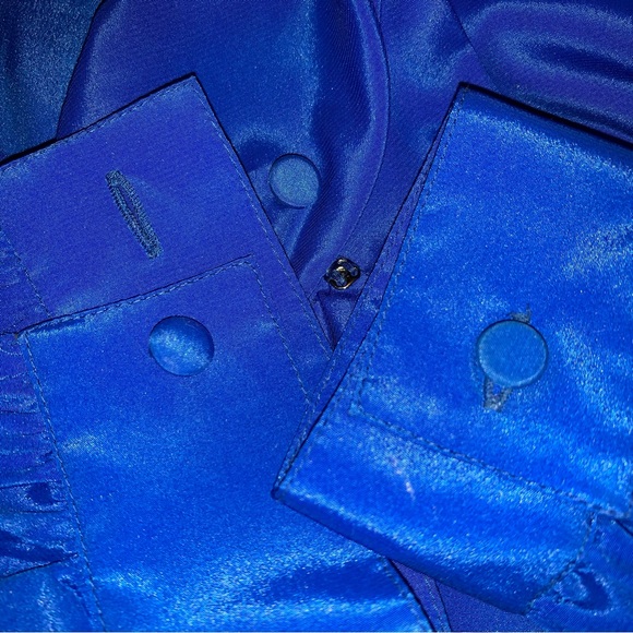 v i n t a g e :: Draped Pleated High Neck Satin Blouse - Picture 9 of 13